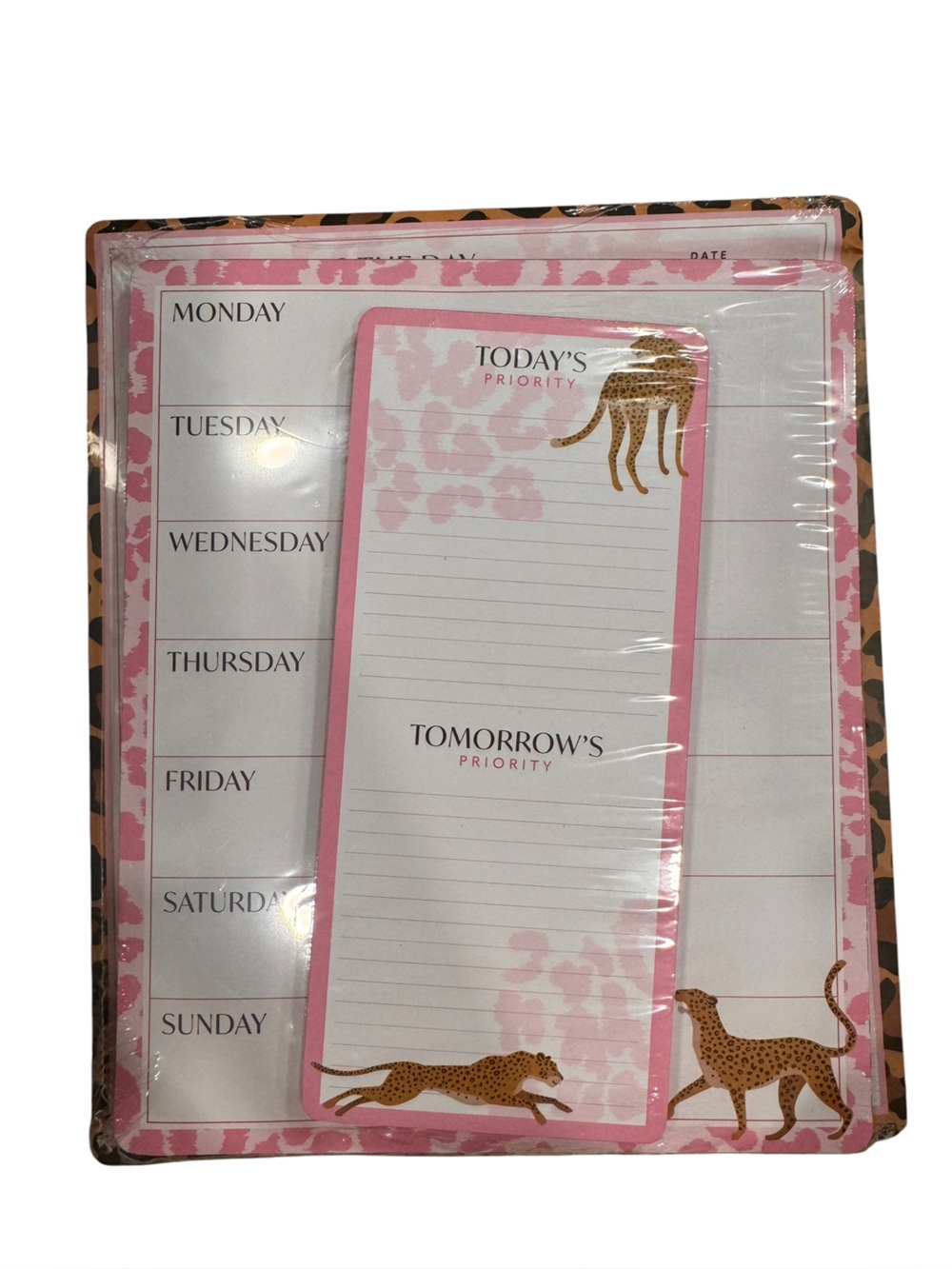 Pink Leopard Weekly Planner Notepad